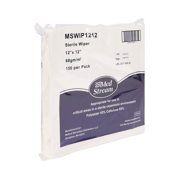 McKesson Disposable Cleanroom Wipe 12 X 12 Inch MSWIP1212, 8 Pack, 1200 Wipes