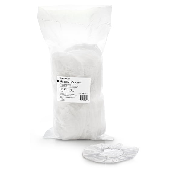 McKesson Disposable Headset Covers for Library, Museum, Classroom - Sanitary Headphone Ear Covers - Tear-Resistant Fabric for 3 1/2 inch Ear Covers, 1000 Ct