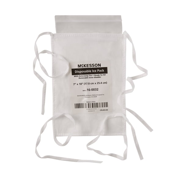 McKesson Disposable Ice Pack with Ties, Removable Bladder - 7 in x 10 in, 10 Count, 10 Packs, 100 Total