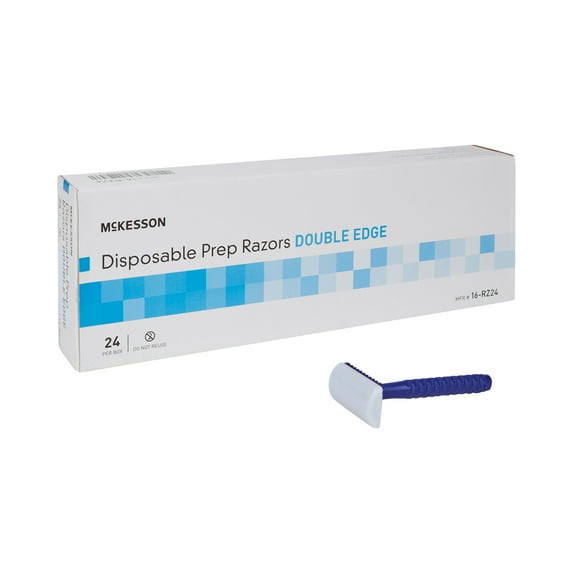McKesson Disposable Razors - Single Blade, Fixed Head Medical Razor, 24 Count, 6 Packs, 144 Total