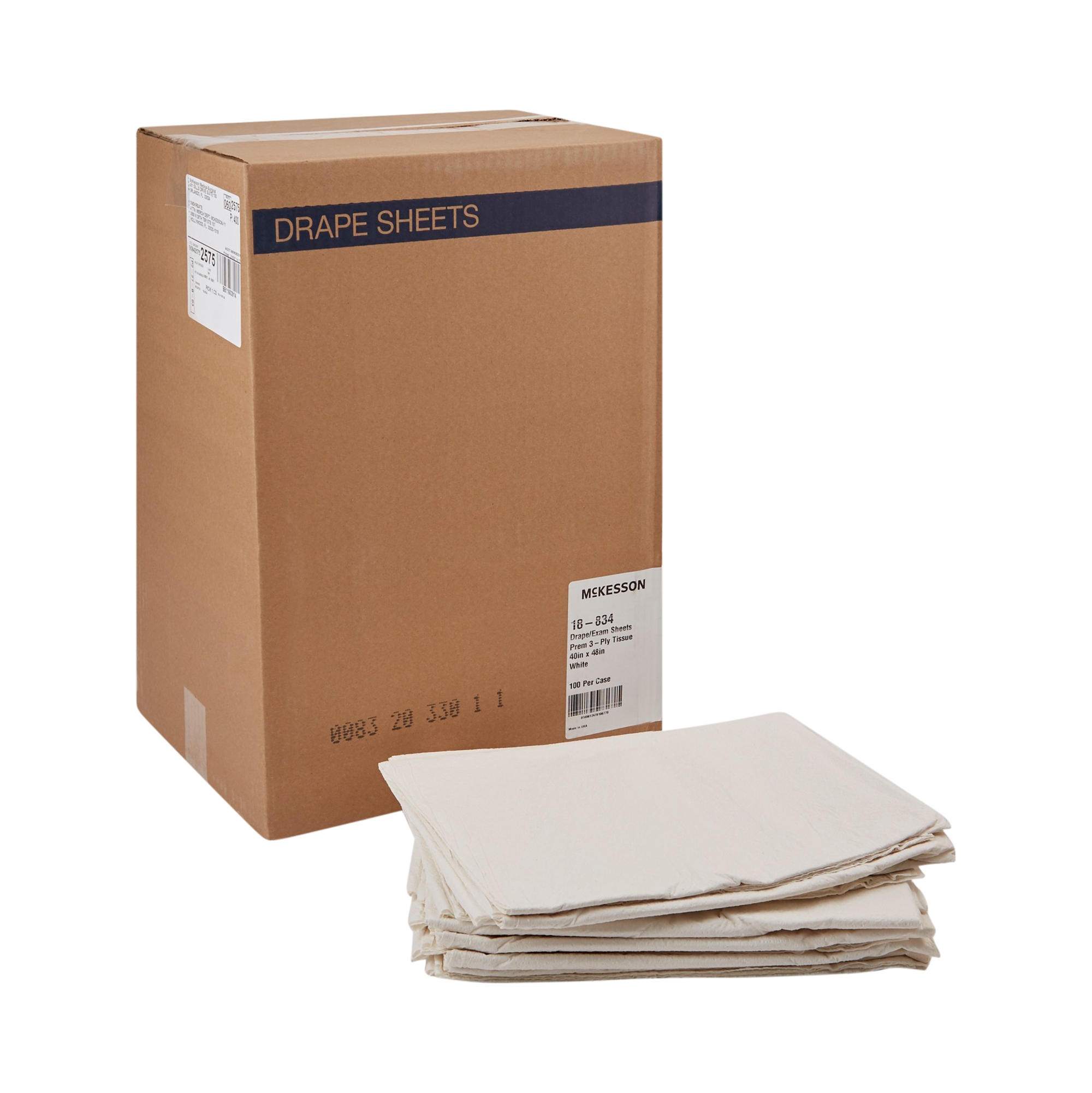 McKesson Drape Sheets, 3Ply Physical Exam Sheets White, 40 in x 48