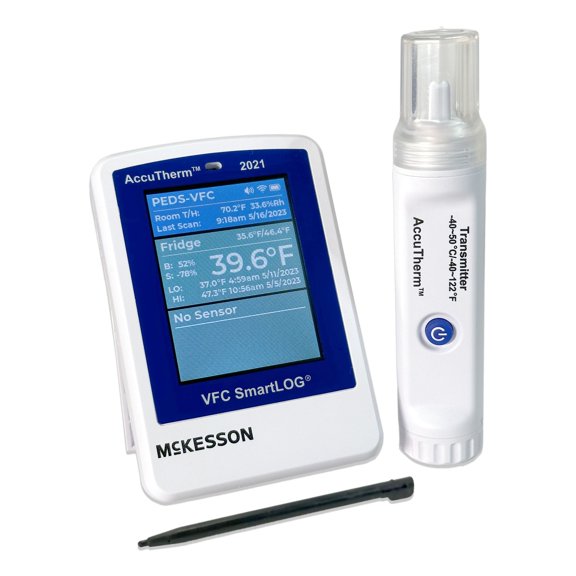 McKesson Dual Datalogging Digital Thermometer with Alarm, for Refrigerator and Freezer, 1 Ct