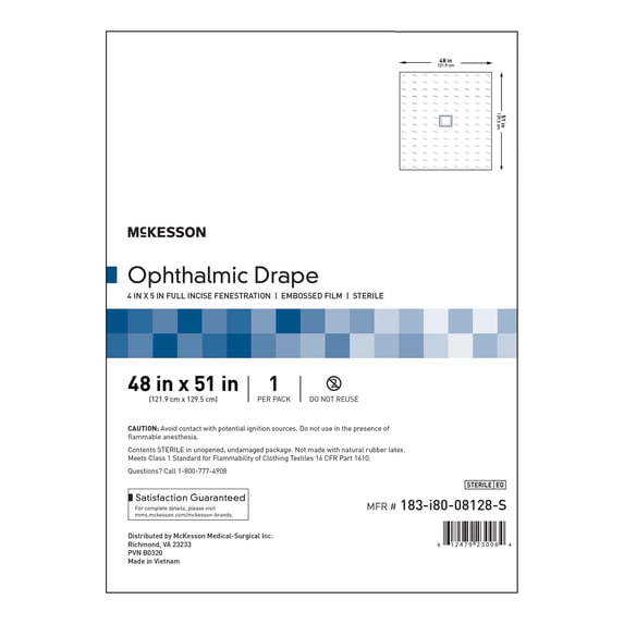 McKesson EENT Drape Clear 48 W X 51 L Inch 183-I80-08128-S 30 per Case
