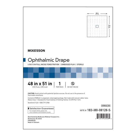 McKesson EENT Drape Clear 48 W X 51 L Inch 183-I80-08128-S