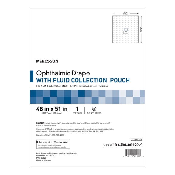 McKesson EENT Drape Clear 48 W X 51 L Inch 183-I80-08129-S 30 per Case