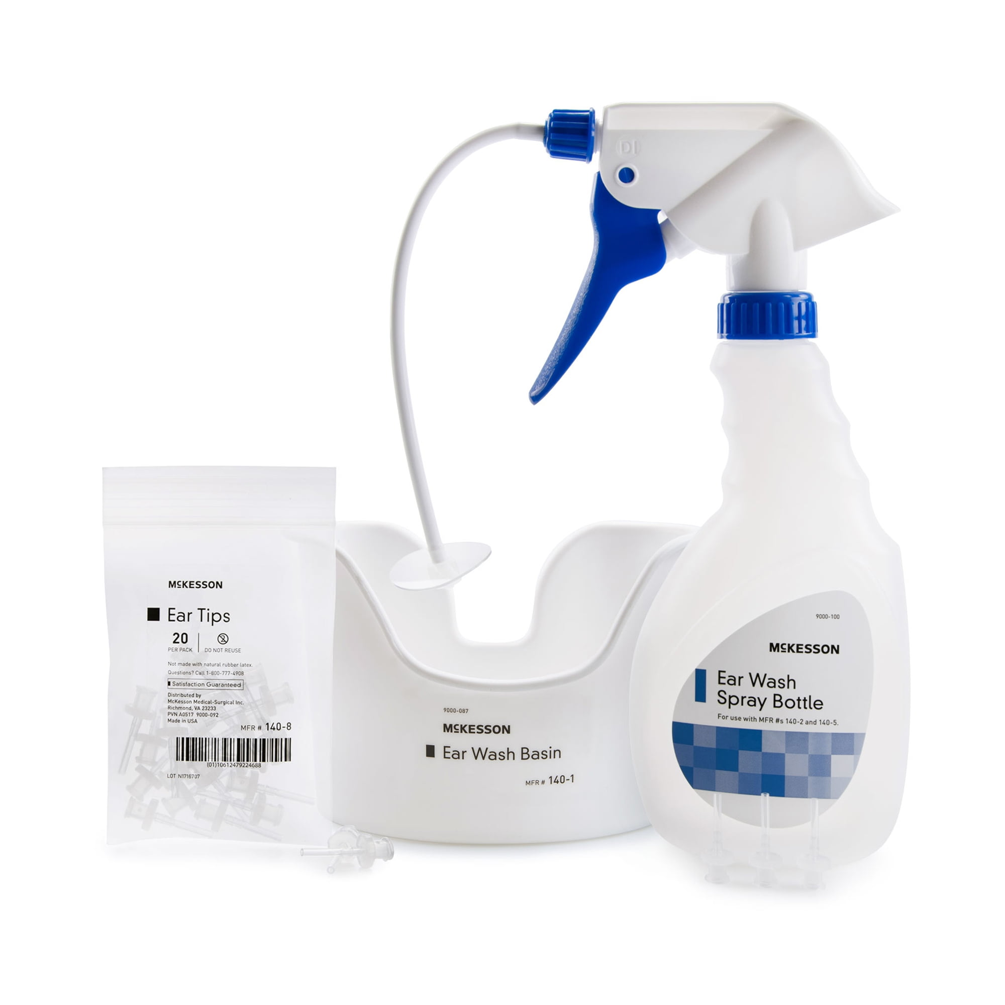 McKesson Ear Wash System Kit, Flexible Tube, Ear Wash Basin, and Ear Tips, 16 oz. Bottle, 1 Count, 1 Pack