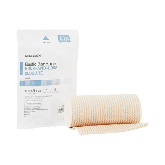 McKesson Elastic Bandage, Sterile - Standard Compression, Tan, 4 in x 5 yd, 1 Count, 36 Packs, 36 Total