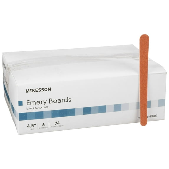 McKesson Emery Boards for Nail Care, Disposable, 4 1/2 in, 3996 Ct