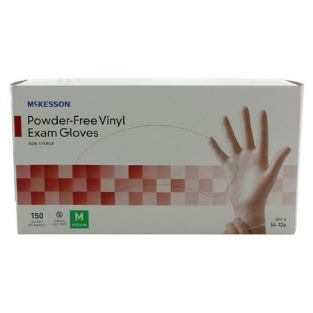 McKesson Exam Glove 14-136 Medium Box of 150, Clear