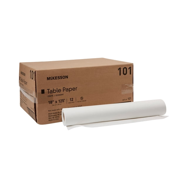 McKesson Exam Table Paper, White - 21 Inch X 125 Foot (Case Of 12