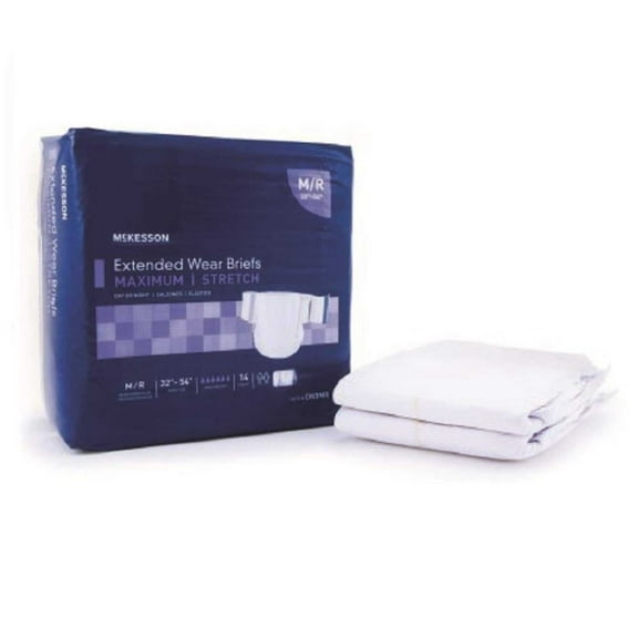 McKesson Extended Wear Adult Heavy Absorbency Briefs Medium Case of 56, Lavender