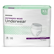 McKesson Extended-Wear Incontinence Underwear, Maximum Absorbency - Size XL, 48 Ct