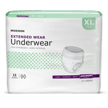 McKesson Extended-Wear Incontinence Underwear, Maximum Absorbency - Size XL, 48 Ct