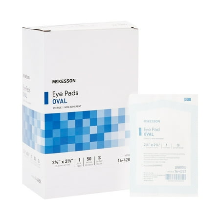 McKesson Eye Pads, Oval - Sterile, Disposable - Size Large, 50 Count, 1 Pack