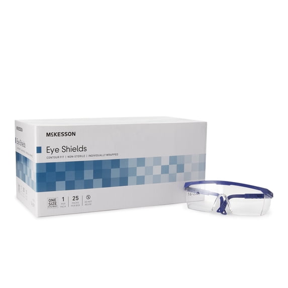 McKesson Eye Shields, Contoured Fit - Clear Tint, One Size Fits All, 25 Count, 4 Packs, 100 Total
