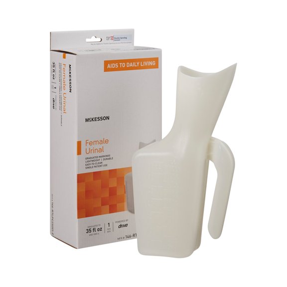 McKesson Female Urinal, 946 ml Capacity, Translucent, Lightweight, 1 Ct