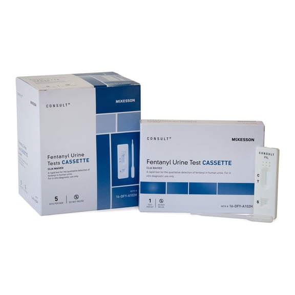 McKesson Fentanyl Urine Test Kit Cassette - Urinary Testing for Rapid Detection At-Home - One-Step Quick and Accurate Results - Easy-to-Read Cassette - CLIA Waived, 5 Ct
