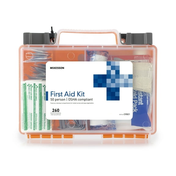 McKesson First Aid Kit 50 Person Plastic Case 1 Kit 260 pieces