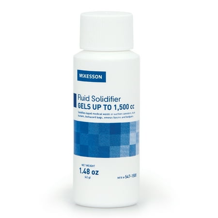 McKesson Fluid Solidifier - Gels up to 1500 cc - Screw Cap Bottle, 1.48 oz, 1 Count, 75 Packs, 75 Total