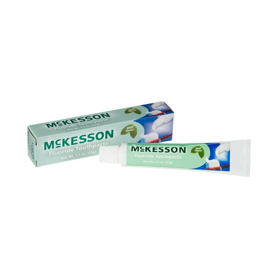 McKesson Fluoride Toothpaste, Cavity Protection - Mint Flavor, 1.5 oz, 12 Count, 1 Pack