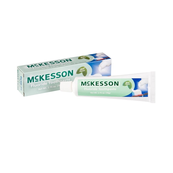 McKesson Fluoride Toothpaste, Cavity Protection - Mint Flavor, 2.75 oz, 12 Count, 1 Pack