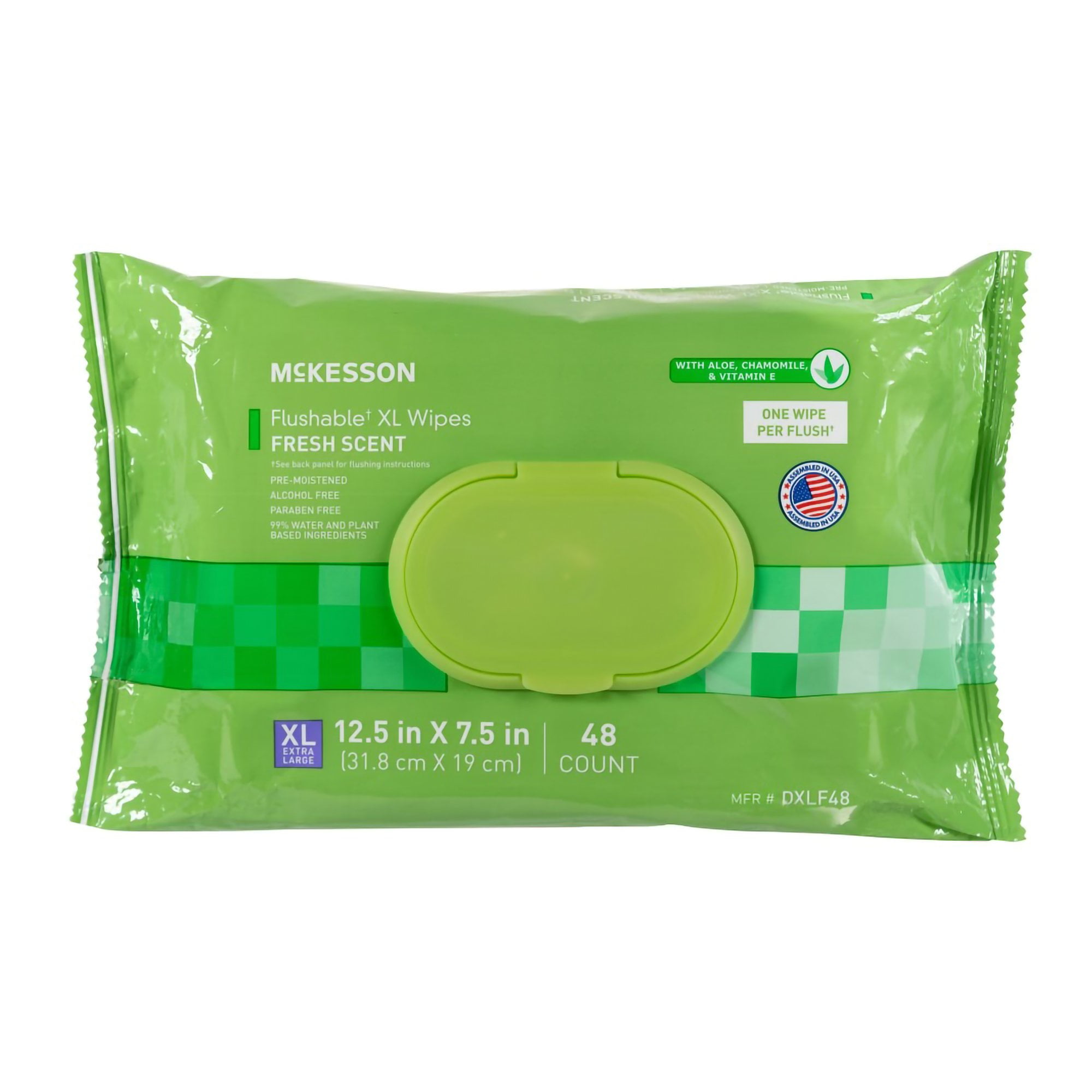 McKesson Flushable* Wet Wipes XL Aloe & Vitamin E Formula, Gentle on