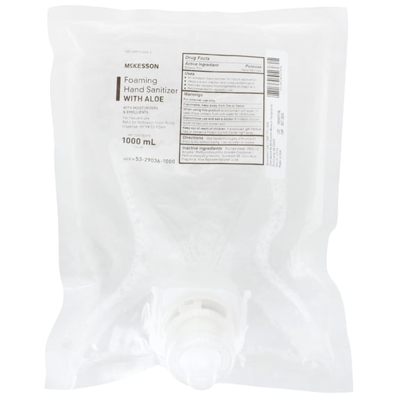 McKesson Foaming Hand Sanitizer with Aloe, Ethyl Alcohol Gel Dispenser Refill Bag, 34 oz, 1 Count, 4 Packs, 4 Total