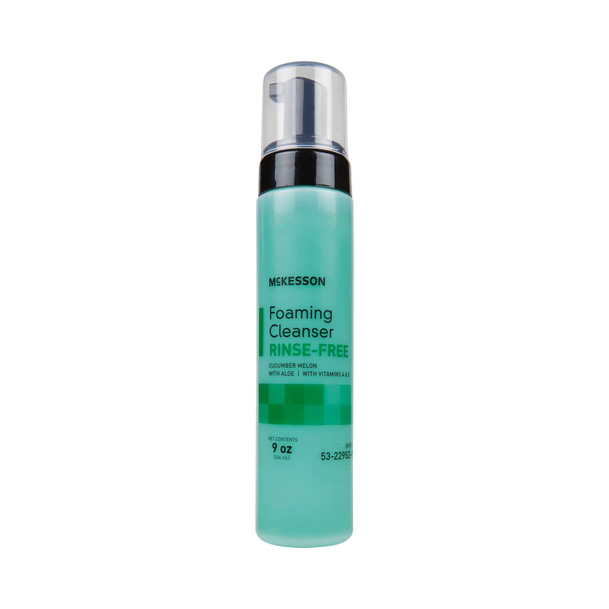 McKesson Foaming Rinse-Free Body Wash with Aloe - Cucumber Melon, 9 oz, 12 Ct
