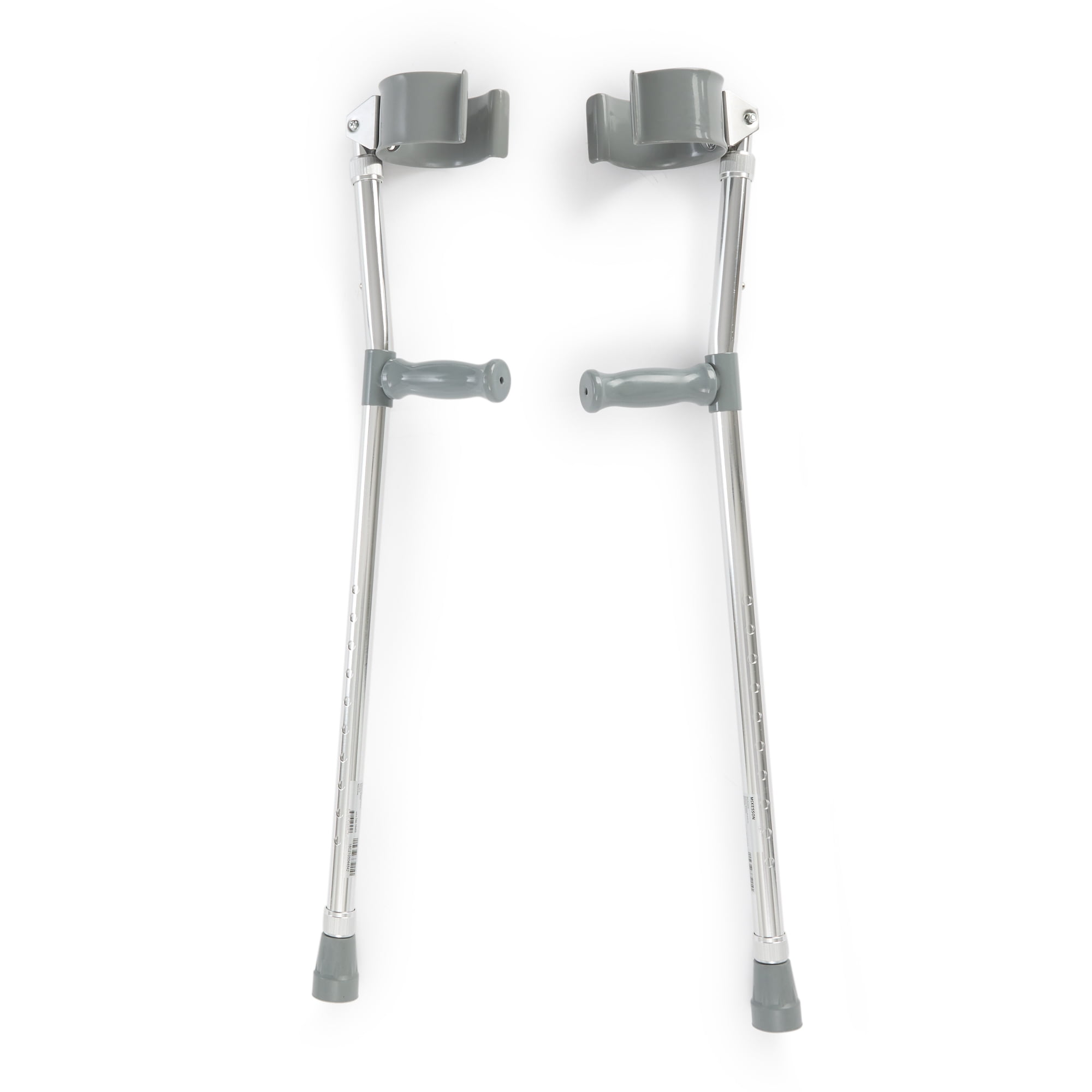 McKesson Forearm Crutches, Aluminum, PushButton 5' to 6'2" User