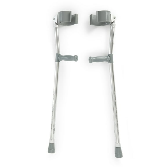 McKesson Forearm Crutches, Aluminum, Push-Button - 5' to 6'2" User Height, 6 Boxes