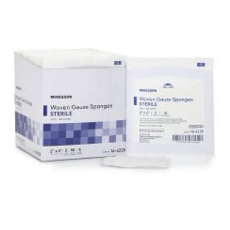McKesson Gauze Sponge Cotton 8-Ply 2 X Inch Square Sterile, 16-4228 - CASE OF 3000