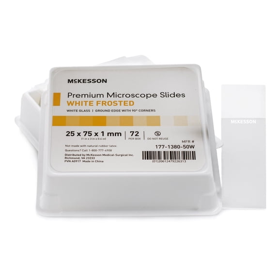 McKesson Glass Microscope Slides 25 X 75 X 1 mm White Frosted End 1440 pcs
