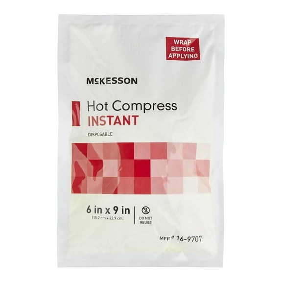 McKesson Hot Compress for Pain and Swelling, Instant Hot Pack, 6 in x 9 in, 1 Count, 24 Packs, 24 Total