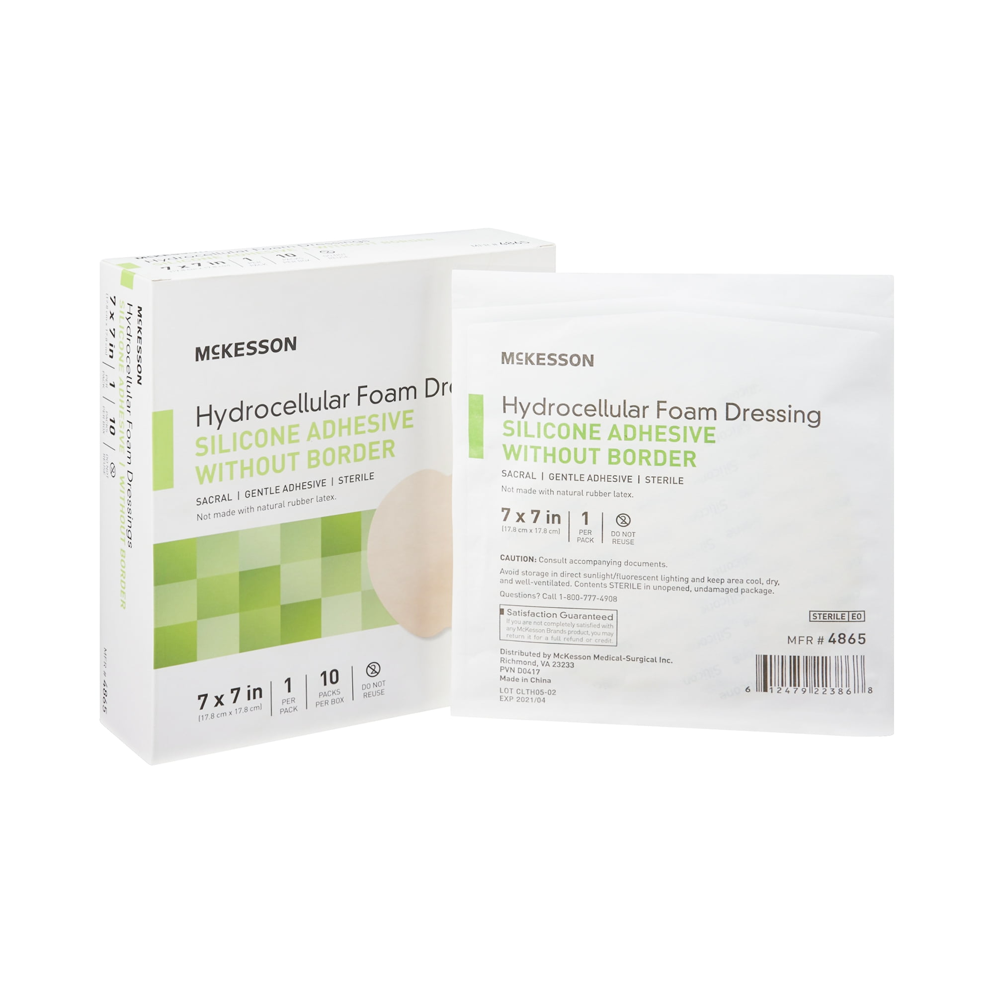 McKesson Hydrocellular Foam Dressing, Adhesive Bandage Sacral, 7 in x