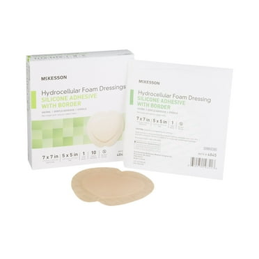 McKesson Hydrocellular Foam Dressing, Adhesive Bandage - Sacral, 7 in x 7 in, 10 Count, 1 Pack