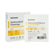 McKesson Hydrocolloid Dressing Foam Backing, 4 Inches x 4 Inches, Square, Sterile, 10 Count
