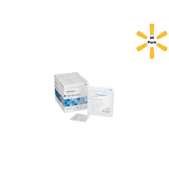 McKesson I.V. / Drain Split Dressing Polyester / Rayon 2 X 2 Inch Sterile Box of 35 - 16-4226