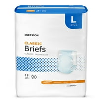 McKesson Classic Briefs, Incontinence, Light Absorbency, Large, 18 Count, 1 Pack