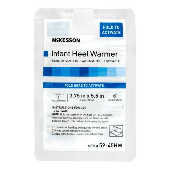 McKesson Infant Heel Warmer for Blood Sampling, Disposable Squeeze Activation, 25 Count, 4 Packs, 100 Total