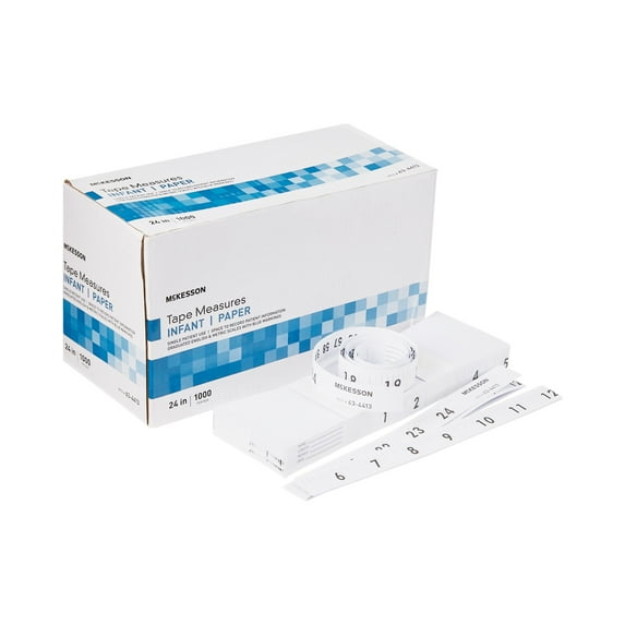 McKesson Infant Tape Measures, Paper - English and Metric Scales, 24 in L, 1000 Ct