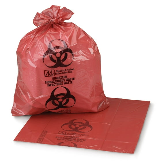 McKesson Infectious Waste Bags, Star-Sealed - 7 to 10 gal, 24 in x 24 in, 250 Ct