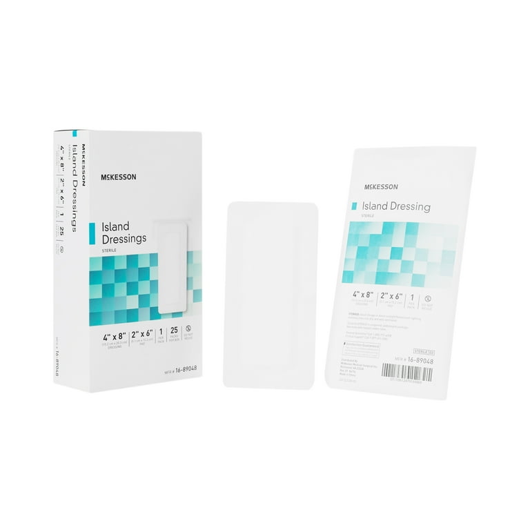 McKesson Island Dressing, Non-Adherent Gauze Pad for Wound Care, 4 