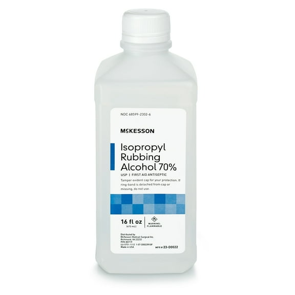 McKesson Isopropyl Rubbing Alcohol - First Aid Antiseptic, 16 oz, 1 count