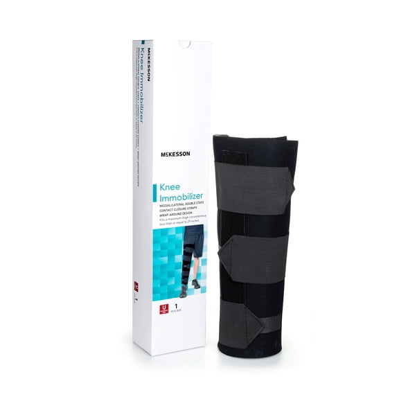 McKesson Knee Immobilizer Brace for Injuries or Surgery - One Size, 14 in L, 1 Ct