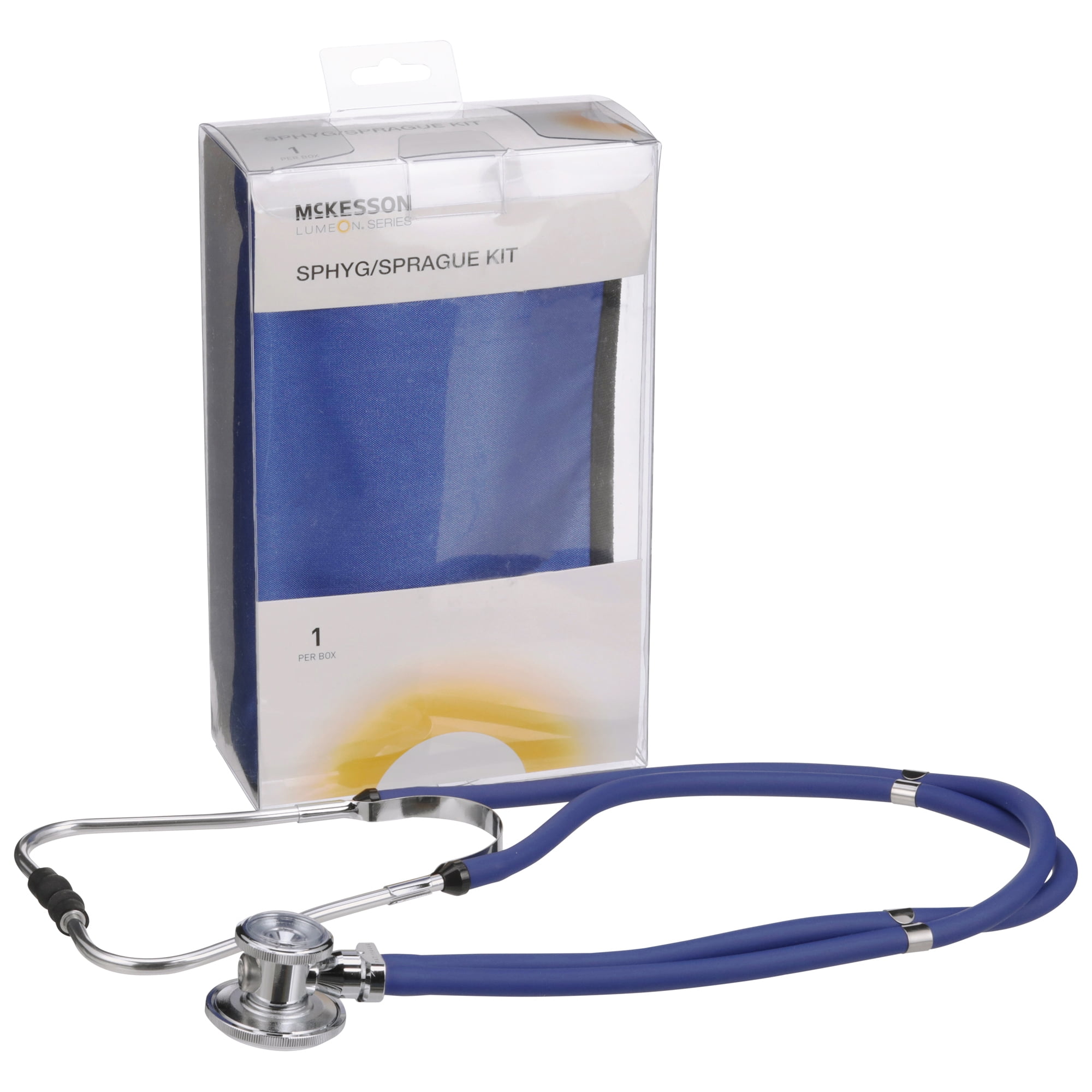 McKesson LUMEON Aneroid Sphygmomanometer and Stethoscope Kit, Blue - Size 11, 1 Ct