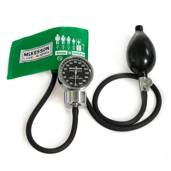 McKesson LUMEON Pediatric Cuff Arm Aneroid Sphygmomanometer Unit 2-Tubes Green 1 per Box