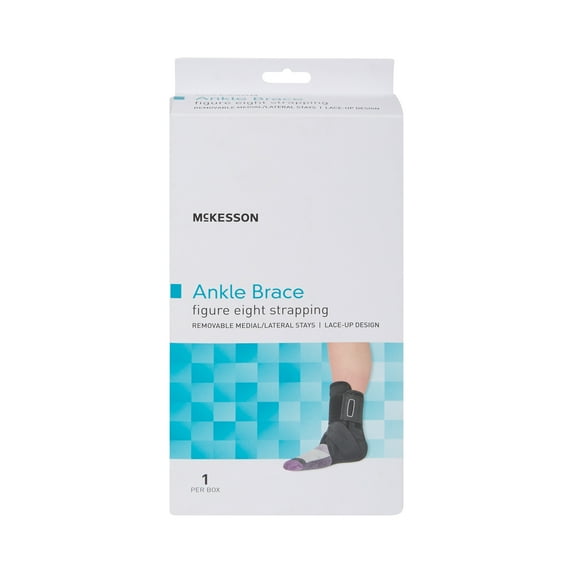 McKesson Lace-Up Ankle Brace with Figure-Eight Strapping, Size Small, 1 Ct