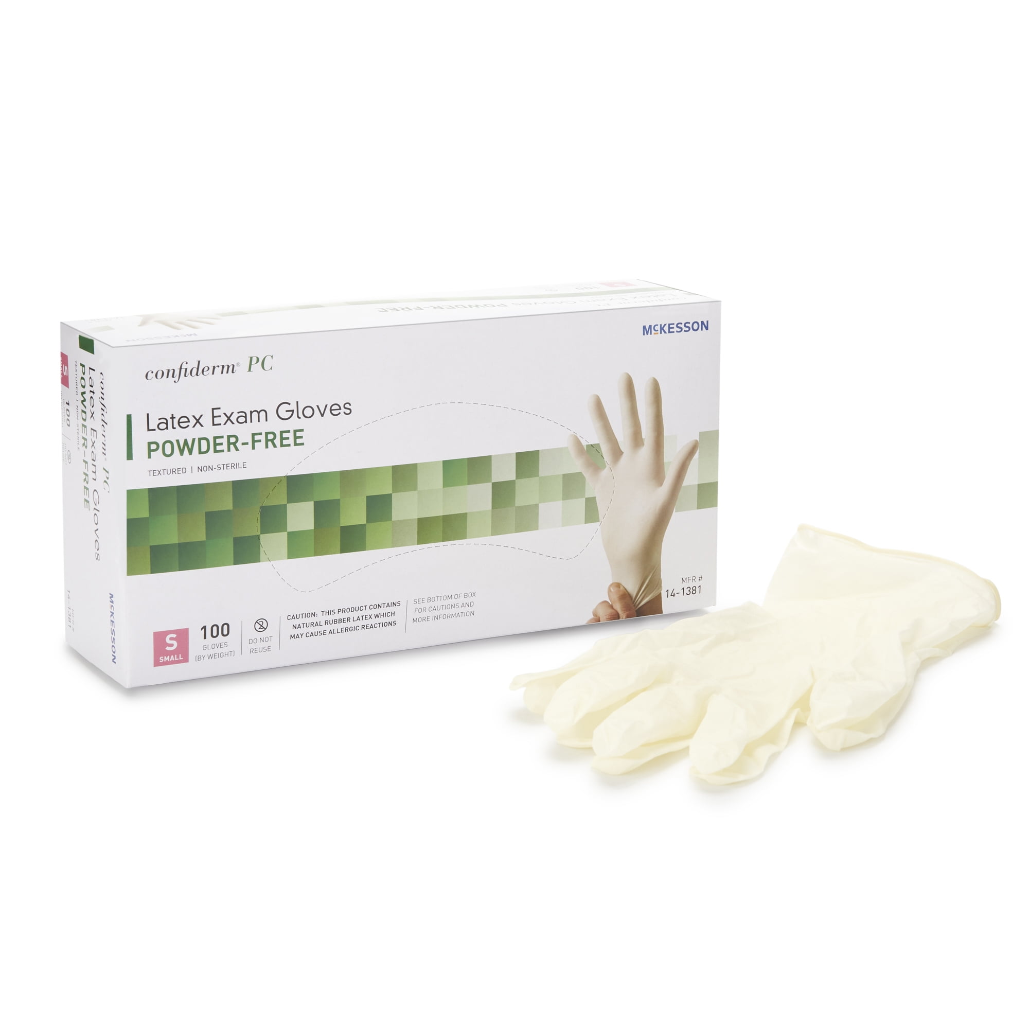 McKesson Latex Exam Glove, PowderFree Protective Medical Gloves, Small