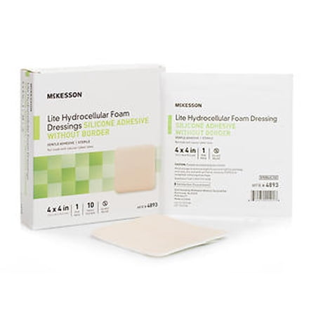 McKesson Lite Hydrocellular Silicone Foam Dressing 4x4 inch - 10 each