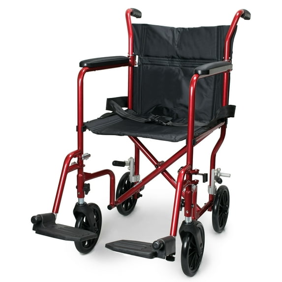 McKesson Ltwt. Transport Wheelchair Aluminum 19 Inch Seat Width 300 lbs. Weight Capacity 146-ATC19-BL